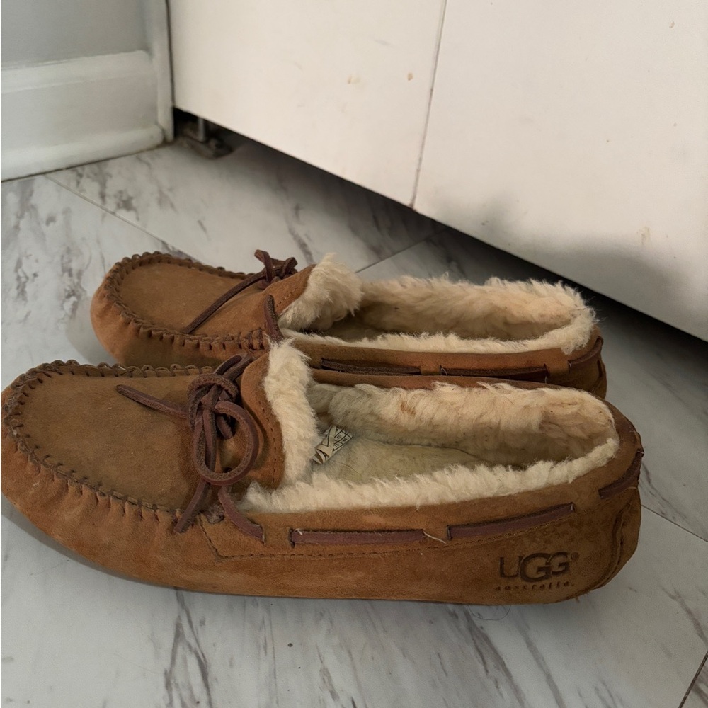 UGG Tan Shearling Lined Moccasins